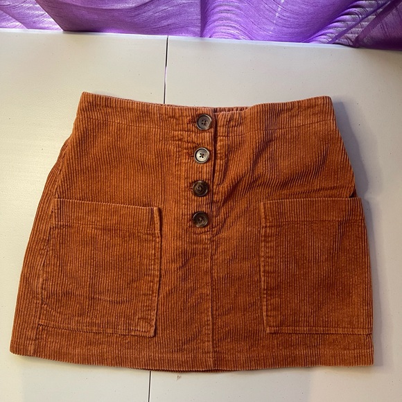 Pink Lily Dresses & Skirts - Womens Pink Lily orange corduroy skirt